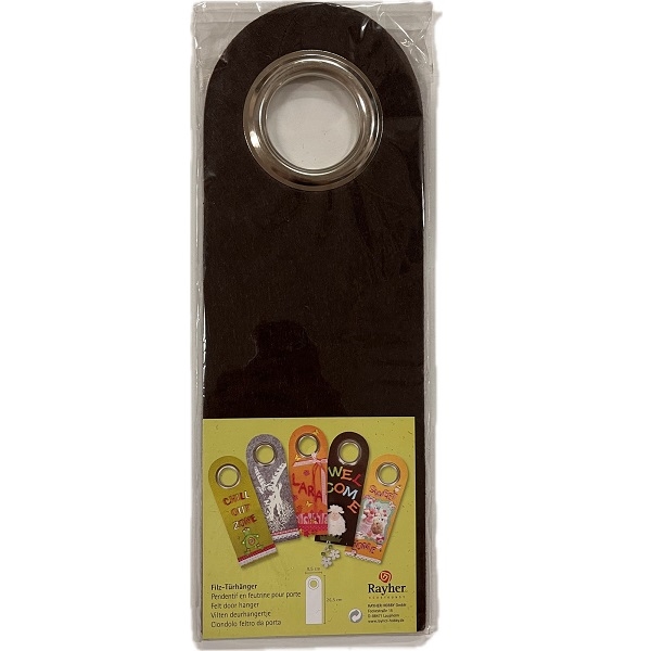 R53364546.jpg RAYHER FELT DOOR HANGER 9.5X26.5CM BROWN - Image 1