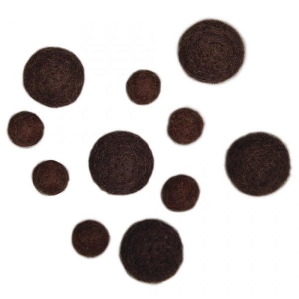 R53586543.jpg RAYHER FELT BALLS 1.3+2CM 11PCS COFFEE - Image 1