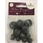 RAYHER FELT BALLS 1.3+2CM 11PCS ROCK GREY