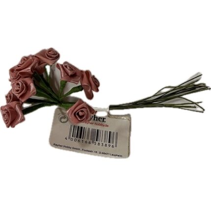 RAYHER SATIN ROSES D.12MM 12PCS ANTIQUE ROSE