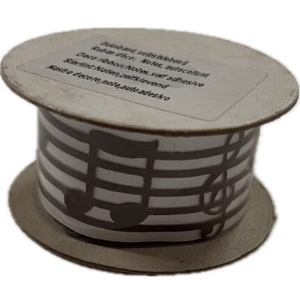 RAYHER DECO RIBBON NOTES SELF ADHESIVE 4CM/2M DARK BROWN