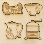 RAYHER WOODEN OBJECTS 4PCS 2-3.5CM CAFE