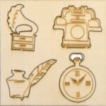 RAYHER WOODEN OBJECTS 4PCS 3-4CM VINTAGE