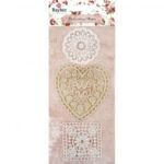 RAYHER LACE MOTIVES 3PCS 5-7.5CM HEART/ORNAMENTS