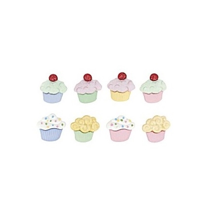 R58418000.jpg RAYHER BUTTONS 1.5CM 8PCS CUPCAKES - Image 1