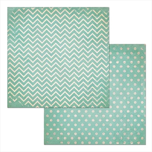 R59270392.jpg RAYHER SCRAPBOOK CARD 210G 30.5X30.5CM CHEVRON/DOT INDIAN TURQUOISE - Image 1