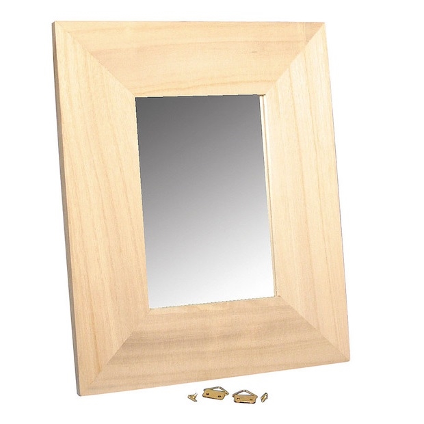 R6154600.jpg RAYHER WOODEN MIRROR FRAME 23X28CM - Image 1