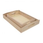 RAYHER WOODEN TRAYS 2PCS 39X28/30X20CM