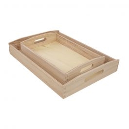 R6208400.jpg RAYHER WOODEN TRAYS 2PCS 39X28/30X20CM - Image 1