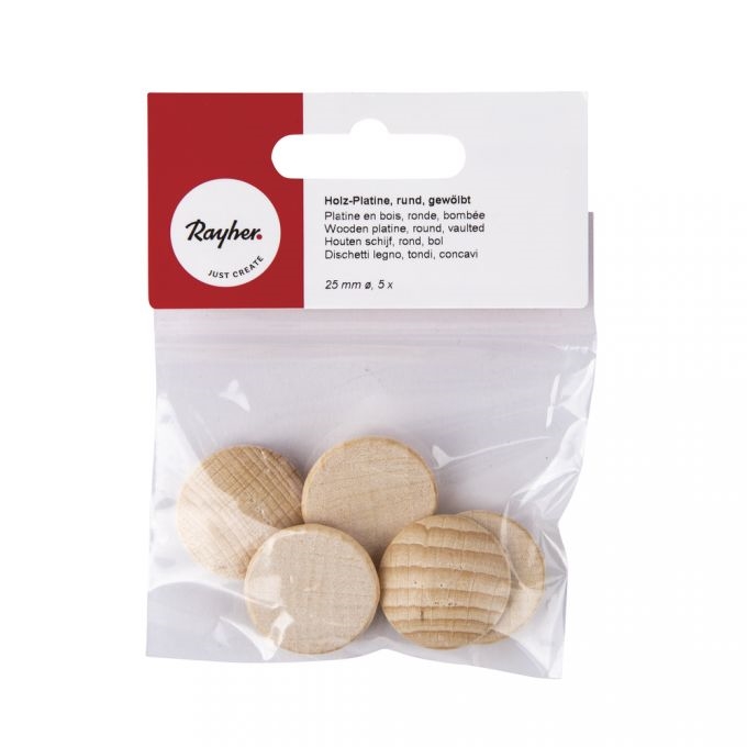 R6256700.jpg RAYHER WOODEN PLATINE DISC D.25MM 5PCS - Image 1