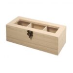 RAYHER WOODEN TEA BOX 3 FANS 21.5X9X7CM
