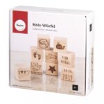 RAYHER WOODEN DICES/CUBES 4.5X4.5X4.5CM 9PCS