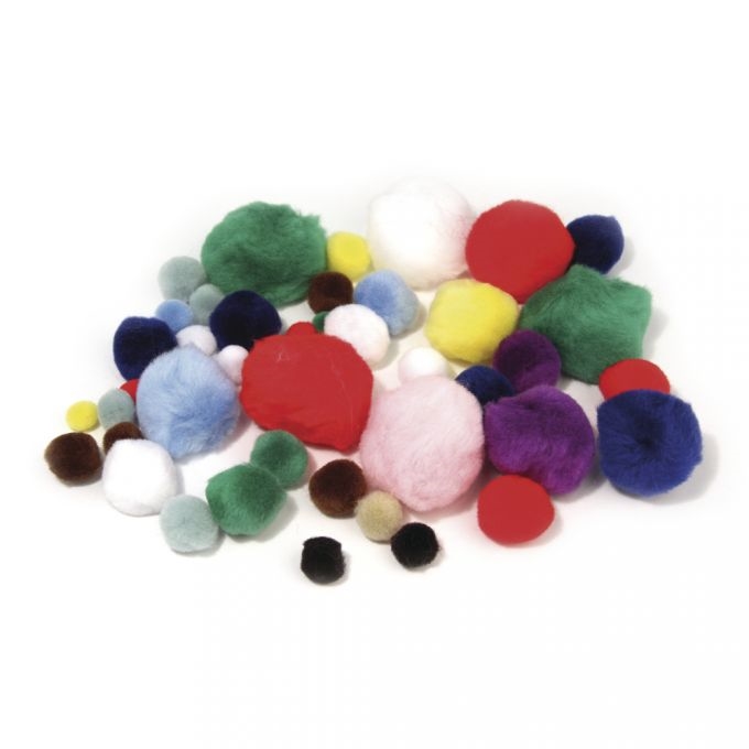 R7657449.jpg RAYHER POMPONS 10-45MM 100PCS MIXED ASSORTED - Image 1