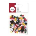 RAYHER POMPONS 7MM 100PCS MIXED