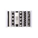 RAYHER RIBBON MIX 0.91CM X6PCS BLACK+WHITE