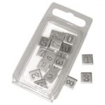 RAYHER METAL NUMBERS EMBOSSED 0.9CM 20PCS ANTIQUE SILVER