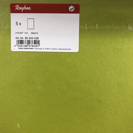 RAYHER MULBERRY JAPANESE PAPER A4 80G 5PCS EVERGREEN