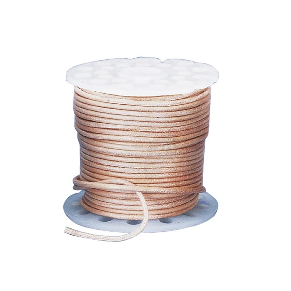 R8301903.jpg RAYHER ROUND COW LEATHER CORD 2MM/1M BEIGE - Image 1