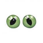 RAYHER PLASTIC CAT EYES 10MM GREEN/BLACK