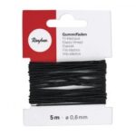 RAYHER ELASTIC THREAD 0.6MM/5M BLACK