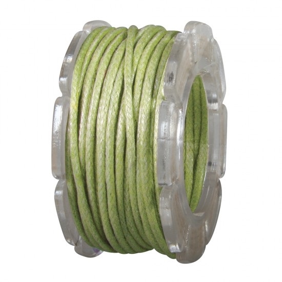 R8921311.jpg RAYHER COTTON CORD WAXED 1MM/5M LIGHT GREEN - Image 1
