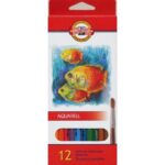 KOHINOOR WATERCOLOUR PENCILS 12 COLOURS SET