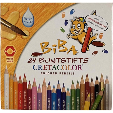 CR33024.jpg CRETACOLOR BIBA 24PCS WATERSOLUBLE COLORED PENCILS - Image 1