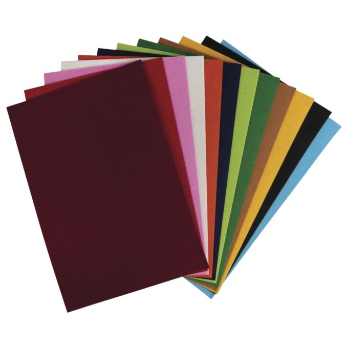 R43008999.jpg RAYHER FABRIC FELT MIX 500G 30X44X0.2MM 12PCS - Image 1