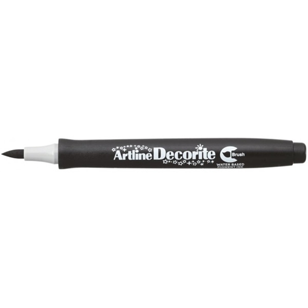 EDF-FBLK.jpg ARTLINE DECORITE BRUSH MARKER BLACK - Image 1