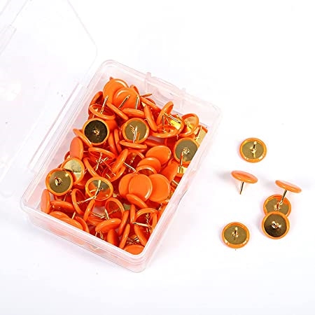 FR5013.jpg FARA DRAWING PINS 50PCS ORANGE - Image 1