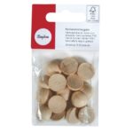 RAYHER WOODEN HALF BALL 15MM 15PCS