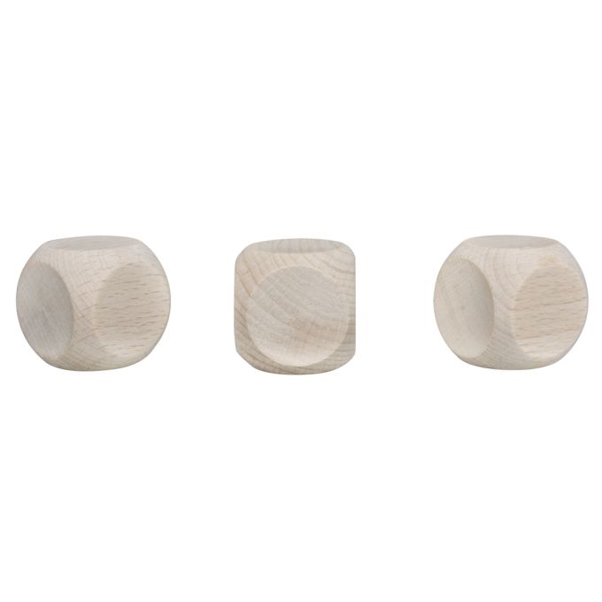 R62713505.jpg RAYHER WOODEN DICE 30X30MM 3PCS - Image 1