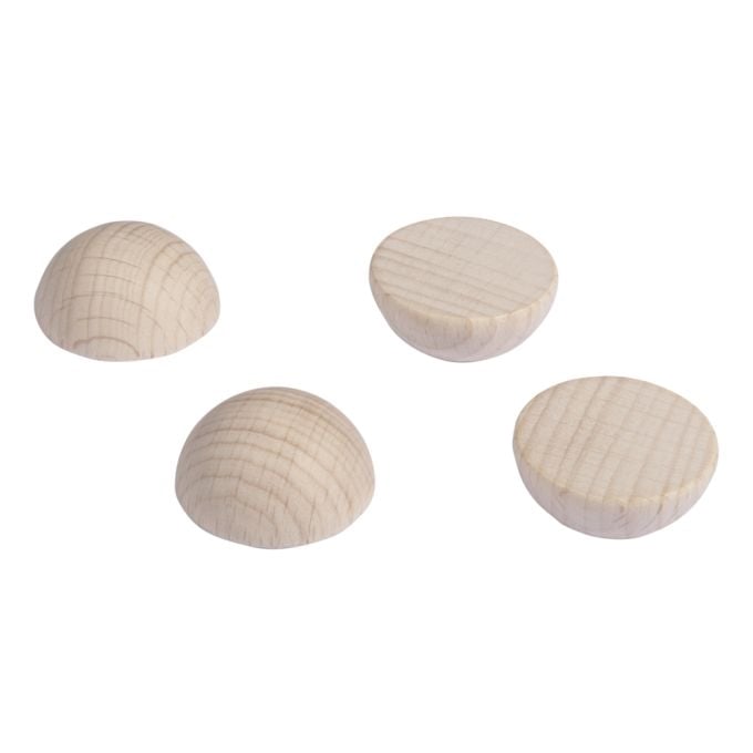 R64597000.jpg RAYHER WOODEN HALF BALL 30MM 4PCS - Image 1