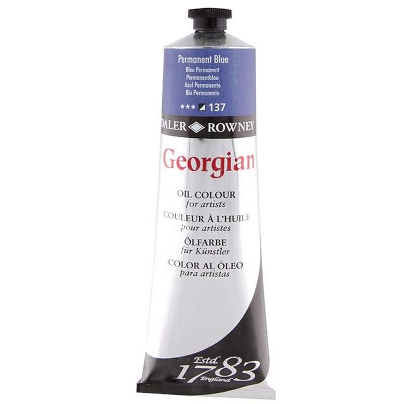 111225137.jpg DALER ROWNEY GEORGIAN OIL COLOUR 225ML PERMANENT BLUE - Image 1