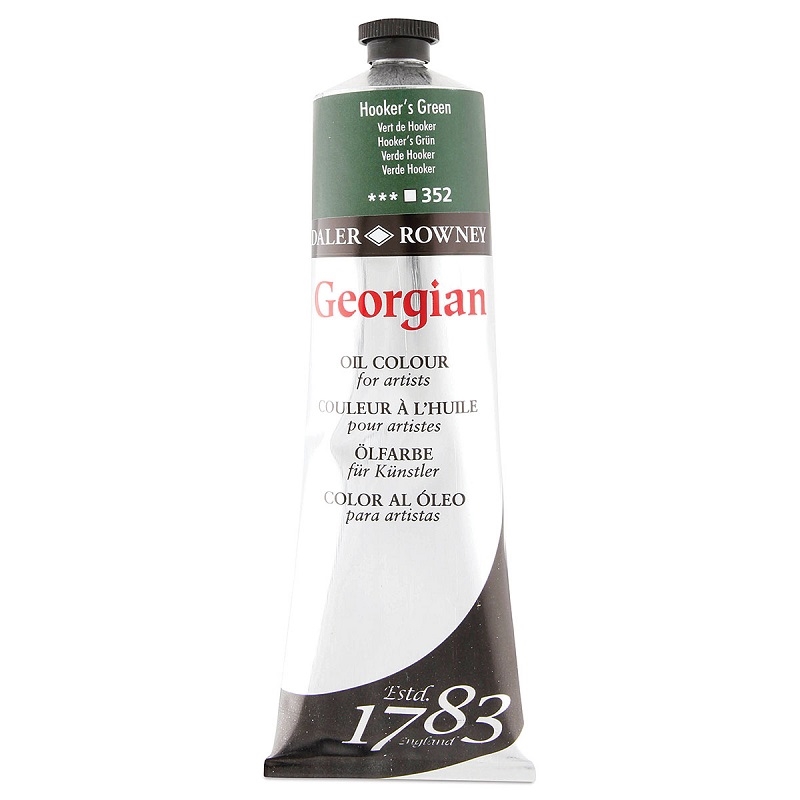 111225352.jpg DALER ROWNEY GEORGIAN OIL COLOUR 225ML HOOKERS GREEN - Image 1