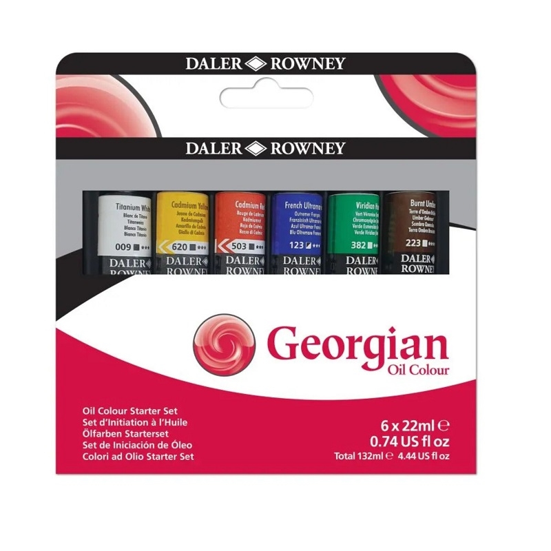 111900150.jpg DALER ROWNEY GEORGIAN OIL COLOUR 6X22ML STARTER SET - Image 1
