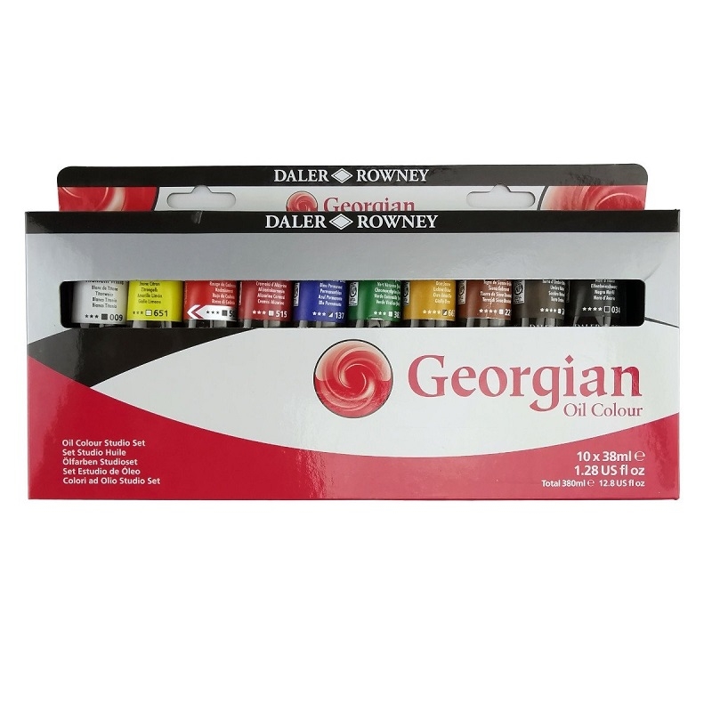 111900650.jpg DALER ROWNEY GEORGIAN OIL COLOUR 10X38ML SELECTION SET - Image 1