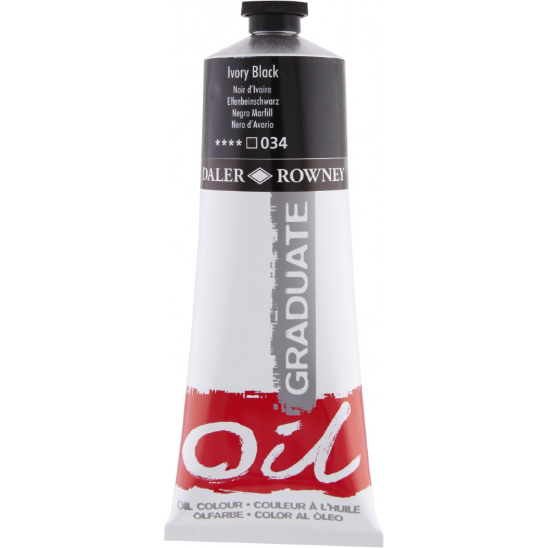 117200034.jpg DALER ROWNEY GRADUATE OIL COLOUR 200ML IVORY BLACK - Image 1