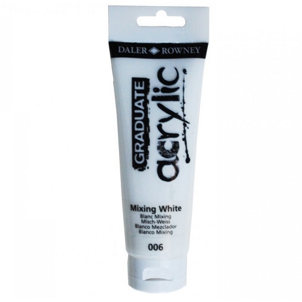 123120006.jpg DALER ROWNEY GRADUATE ACRYLIC PAINT 120ML MIXING WHITE - Image 1