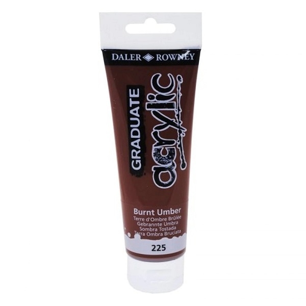 123120225.jpg DALER ROWNEY GRADUATE ACRYLIC PAINT 120ML BURNT UMBER - Image 1