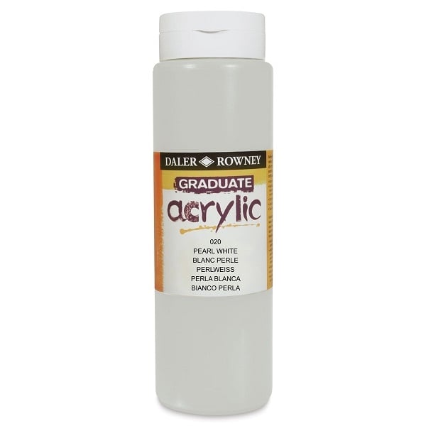 123500020.jpg DALER ROWNEY GRADUATE ACRYLIC PAINT 500ML PEARL WHITE - Image 1