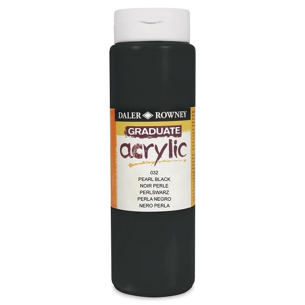123500032.jpg DALER ROWNEY GRADUATE ACRYLIC PAINT 500ML PEARL BLACK - Image 1