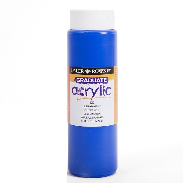 123500123.jpg DALER ROWNEY GRADUATE ACRYLIC PAINT 500ML ULTRAMARINE BLUE - Image 1