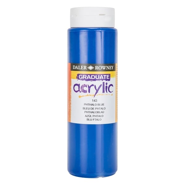 123500143.jpg DALER ROWNEY GRADUATE ACRYLIC PAINT 500ML PHTHALO BLUE - Image 1