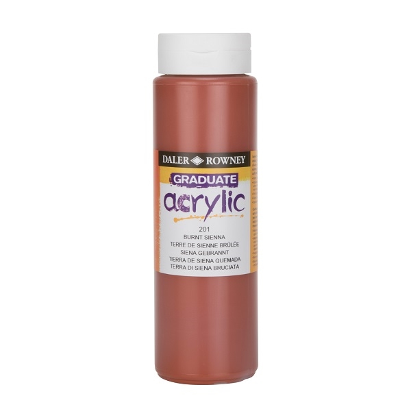 123500201.jpg DALER ROWNEY GRADUATE ACRYLIC PAINT 500ML BURNT SIENNA - Image 1