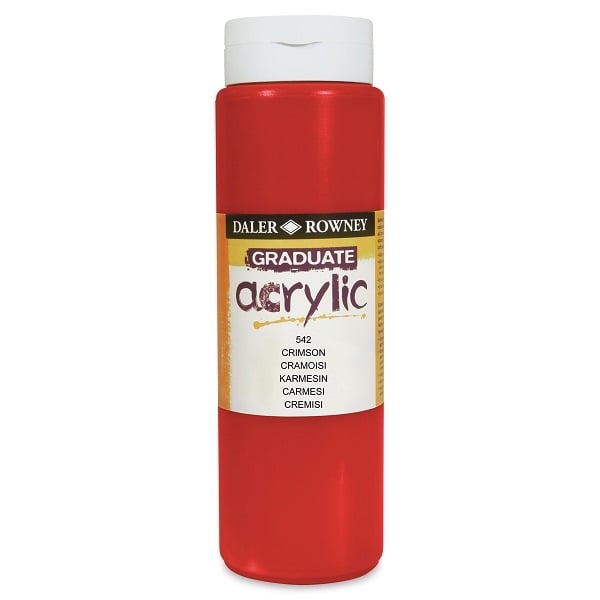 123500542.jpg DALER ROWNEY GRADUATE ACRYLIC PAINT 500ML CRIMSON - Image 1
