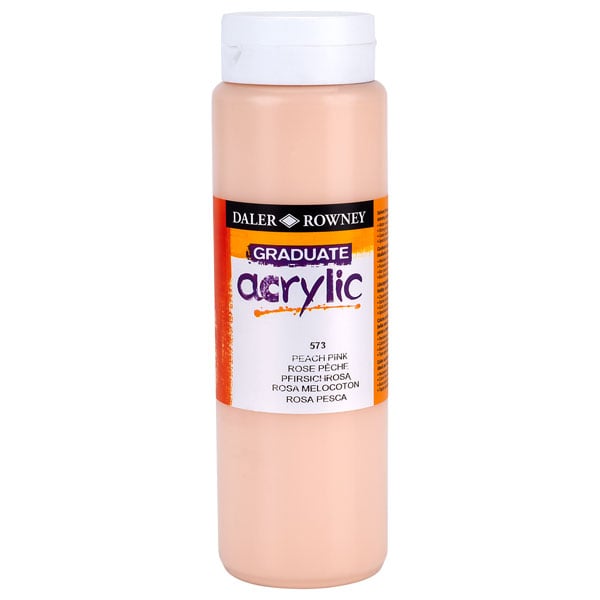 123500573.jpg DALER ROWNEY GRADUATE ACRYLIC PAINT 500ML PEACH PINK - Image 1