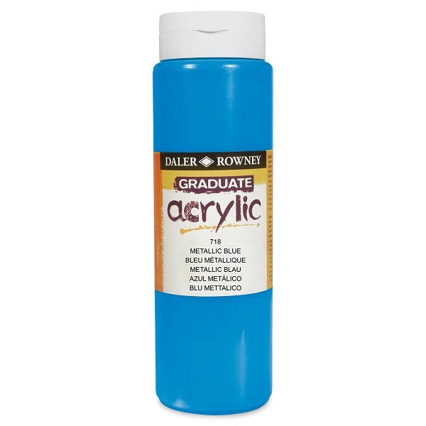 123500718.jpg DALER ROWNEY GRADUATE ACRYLIC PAINT 500ML METALLIC BLUE - Image 1