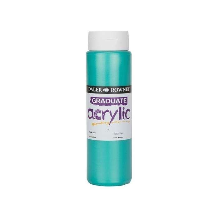 123500719.jpg DALER ROWNEY GRADUATE ACRYLIC PAINT 500ML METALLIC GREEN - Image 1