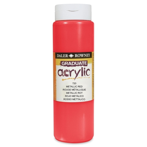 123500720.jpg DALER ROWNEY GRADUATE ACRYLIC PAINT 500ML METALLIC RED - Image 1